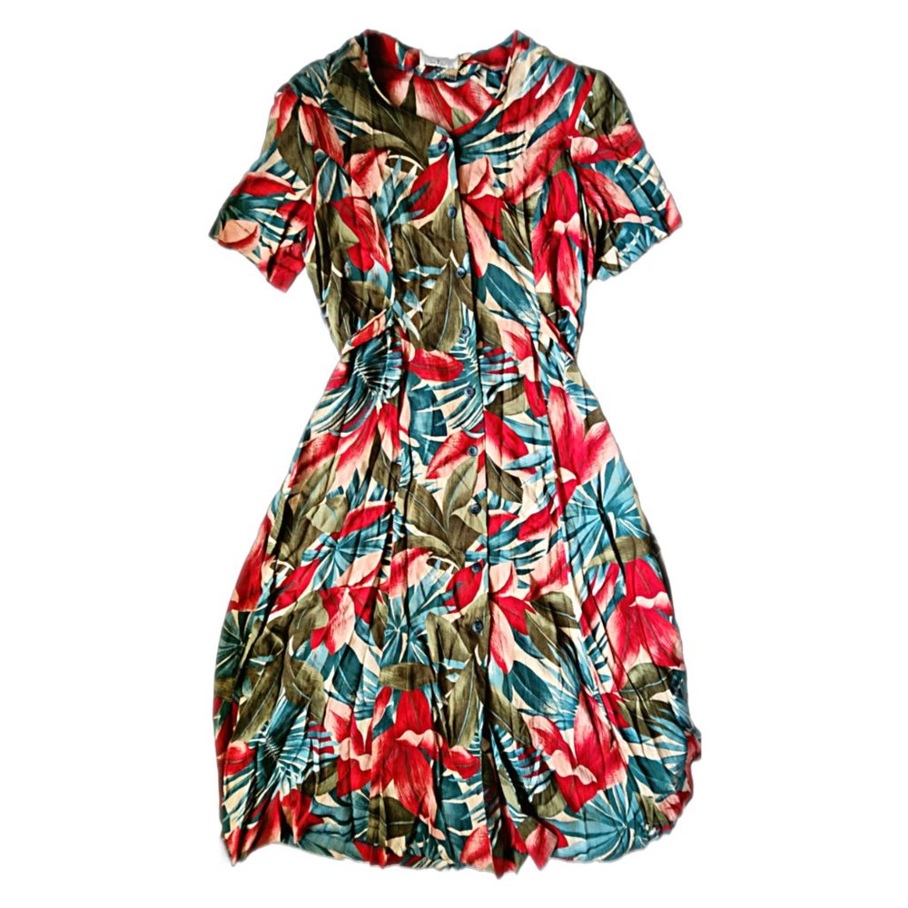Tropical Vintage Fitted Dress by Alfred Dunner - 8